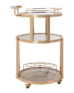 Safavieh Furniture Rio 3-Tier Round Bar Cart & Wine Rack Home
