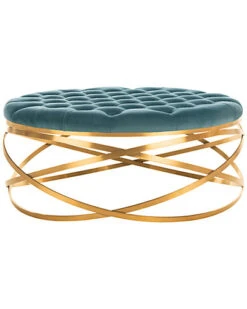 Rumi Tufted Velvet Ottoman Home