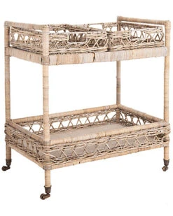 Safavieh Ambrose 2 Tier Rattan Bar Cart Home