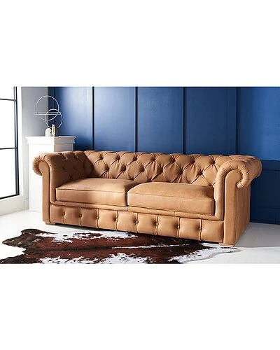 Andres Leather Chesterfield Sofa Home - Image 2