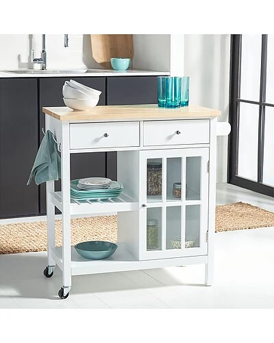 Safavieh Locklyn 2-Drawer 2-Shelf Kitchen Cart Home - Image 2