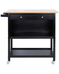 Safavieh Daley Black 2 Drawer 2 Shelf Kitchen Cart Home