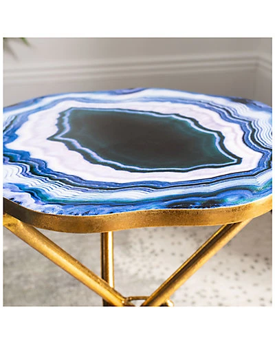 Safavieh Celeste Faux Agate Side Table Home - Image 3