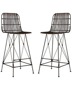 Safavieh Minerva Wicker Bar Stool Home