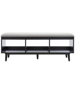 Safavieh Cricket Open Shelf Bench With Cushion Home