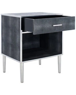Tammy 1-Drawer Faux Shagreen Nightstand Home