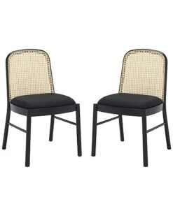 Annmarie Set Of 2 Rattan Back Dining Chairs Home