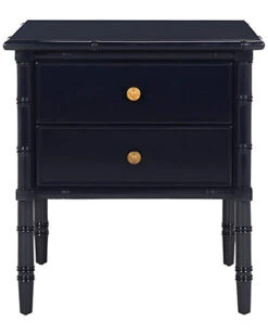 Safavieh Mina Modern Coastal 2-Drawer 25in Bamboo Nightstand Home