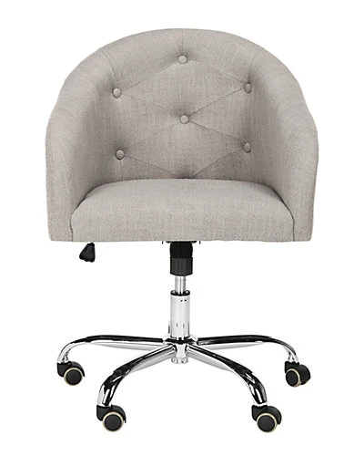 Safavieh Amy Tufted Linen Chrome Leg Swivel Office Chair Home