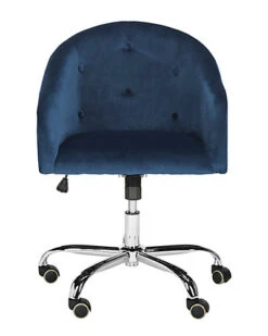 Safavieh Amy Tufted Velvet Chrome Leg Swivel Office Chair Home