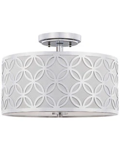 Safavieh Cecily Leaf Trellis 3-Light 15in Chrome Flush Mount Home