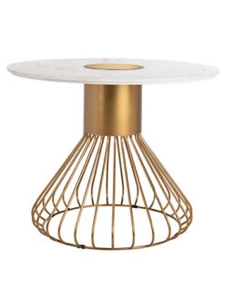 Gwen 40in Pedestal Marble Dining Table Home