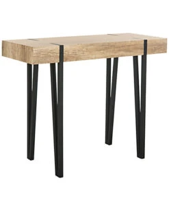 Safavieh Alyssa Rustic Midcentury Wood Top Console Table Home