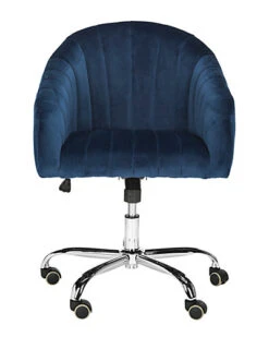 Safavieh Themis Velvet Chrome Leg Swivel Office Chair Home