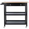 Safavieh Cohyn Black 2 Drawer 2 Shelf Kitchen Cart Home