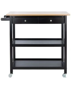 Safavieh Cohyn Black 2 Drawer 2 Shelf Kitchen Cart Home