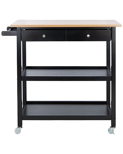 Safavieh Cohyn Black 2 Drawer 2 Shelf Kitchen Cart Home