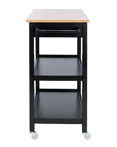 Safavieh Cohyn Black 2 Drawer 2 Shelf Kitchen Cart Home - Image 2