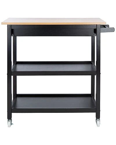Safavieh Cohyn Black 2 Drawer 2 Shelf Kitchen Cart Home - Image 3