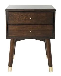 Safavieh Lyla Mid Century Retro Silver Cap Nightstand Home