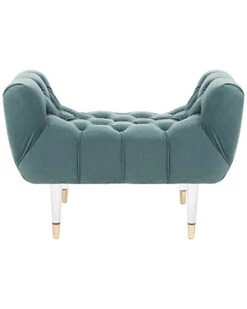 Eugenie Tufted Velvet Acrylic Bench Home