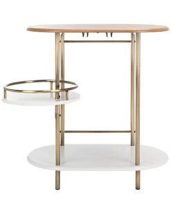 Safavieh Iva 3 Tier Walnut Swivel Bar Table Home
