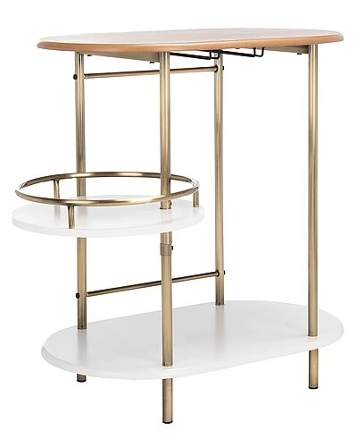 Safavieh Iva 3 Tier Walnut Swivel Bar Table Home - Image 2