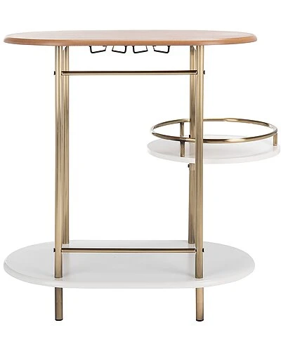 Safavieh Iva 3 Tier Walnut Swivel Bar Table Home - Image 3