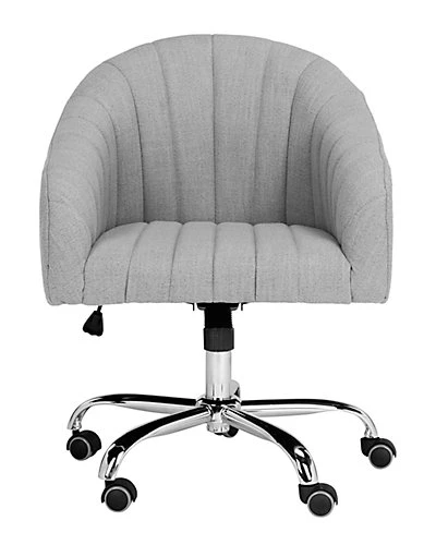 Safavieh Themis Linen Chrome Leg Swivel Office Chair Home