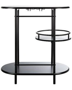Safavieh Iva 3 Tier Black Swivel Bar Table Home
