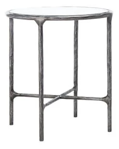 Jessa Forged Metal Round End Table Home