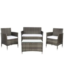 Safavieh Bandele Outdoor Grey 4pc Living Set Home