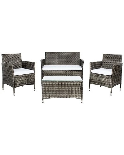 Safavieh Bandele Outdoor Grey 4pc Living Set Home