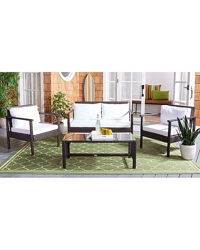 Safavieh Garnen Outdoor 4pc Living Set Home - Image 4