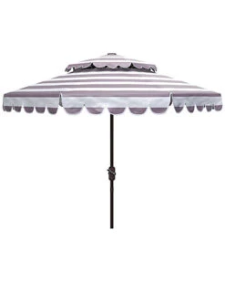 Safavieh Vienna 9ft Round Double Top Crank Umbrella Home