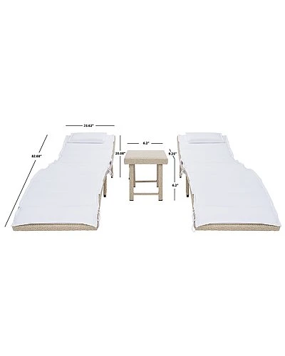 Safavieh Carew 3Pc Sun Lounger Set Home - Image 3