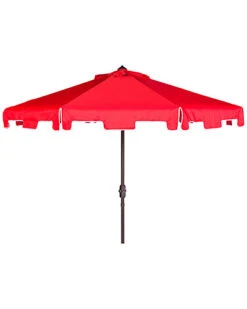 Safavieh Up Resistant Zimmerman 9 Ft Crank Market Push Button Tilt Umbrella With Flap Home