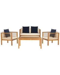 Safavieh Alda 4 Pc Outdoor Set With Accent Pillows Home