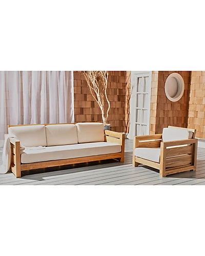 Guadeloupe Outdoor Teak 3-Seat Sofa Home - Image 4