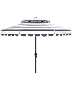 Safavieh Vienna 9Ft Round Double Top Crank Umbrella Home