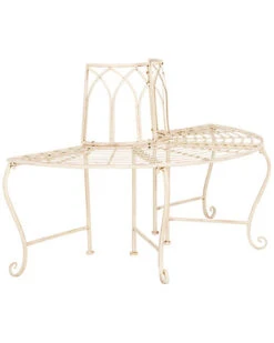Safavieh Abia Wrought Iron 50in W Outdoor Tree Bench Home