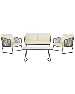 Safavieh Benjin Outdoor 4pc Living Set Home